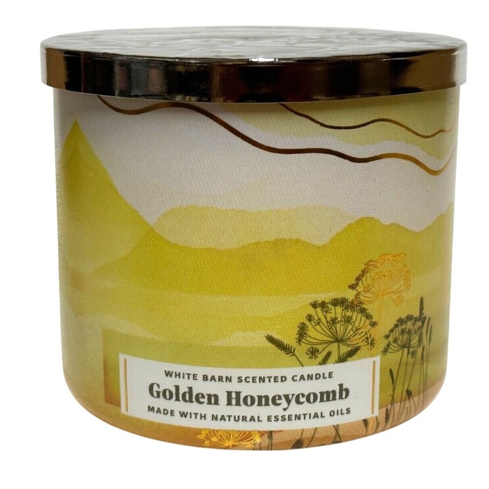 Bath and Body Works Golden Honeycomb Candle (White Barn) - 14.5 Oz